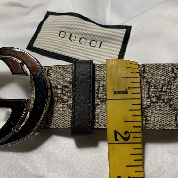 Gucci, Monogram Silver/Brown Belt - Picture 5 of 8